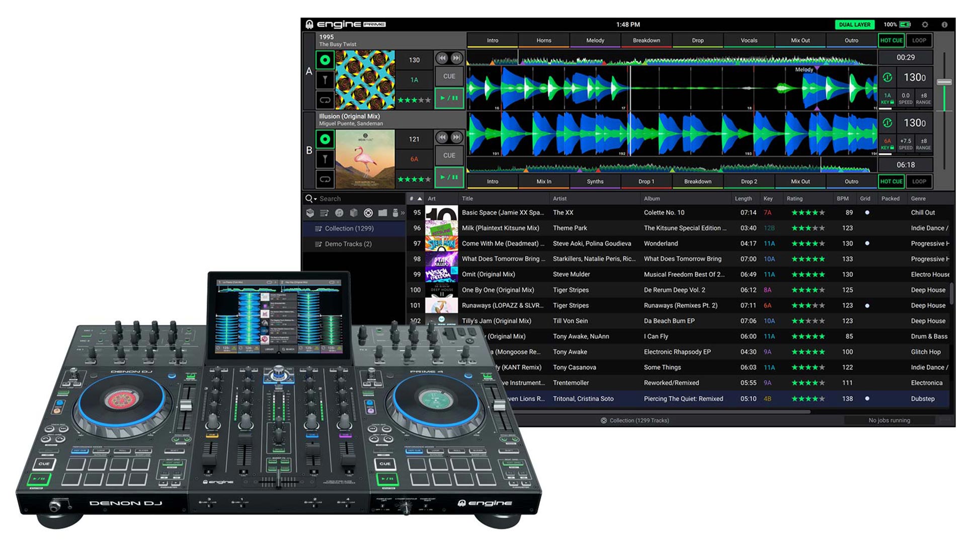 Denon DJ Prime 4 with 10 Inch Touchscreen