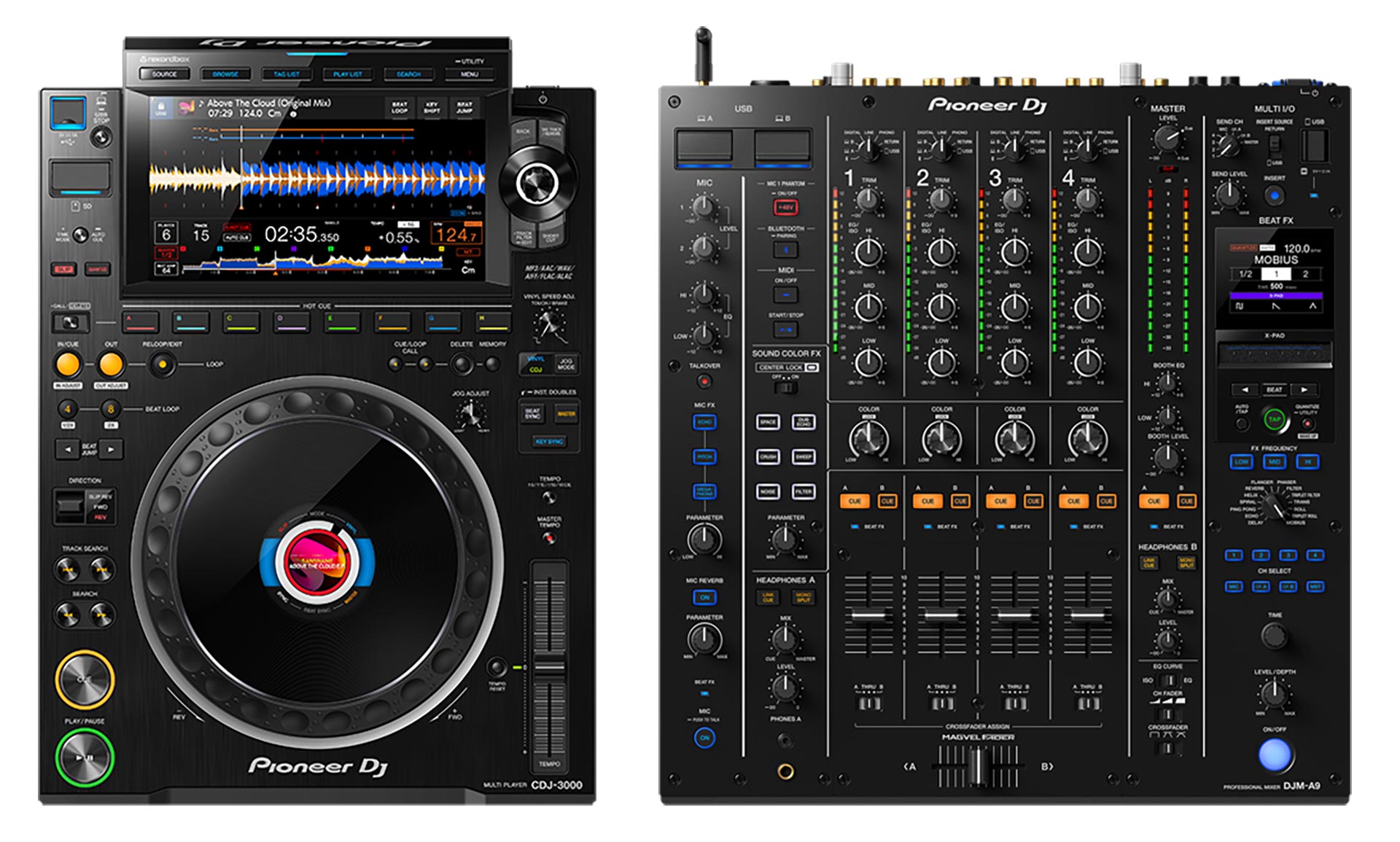 Pioneer CDJ 3000s and DJM-A9 Mixer